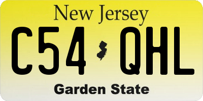 NJ license plate C54QHL
