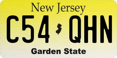 NJ license plate C54QHN