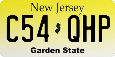 NJ license plate C54QHP
