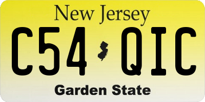 NJ license plate C54QIC
