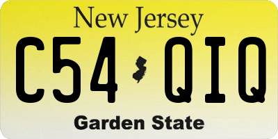 NJ license plate C54QIQ