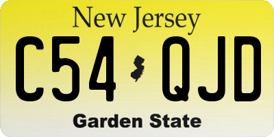 NJ license plate C54QJD