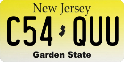 NJ license plate C54QUU