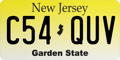 NJ license plate C54QUV
