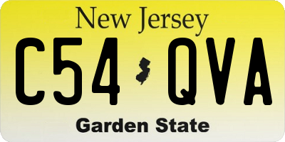 NJ license plate C54QVA
