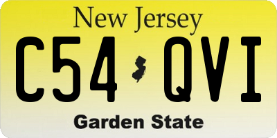 NJ license plate C54QVI