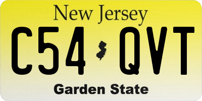 NJ license plate C54QVT