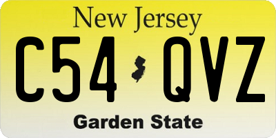 NJ license plate C54QVZ