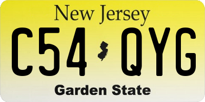 NJ license plate C54QYG