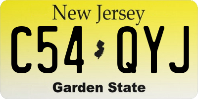 NJ license plate C54QYJ