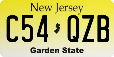 NJ license plate C54QZB