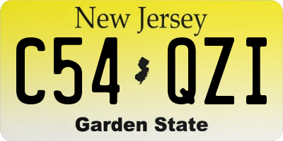 NJ license plate C54QZI