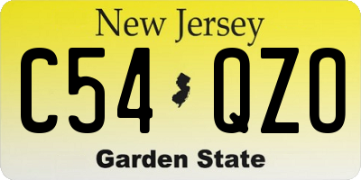 NJ license plate C54QZO