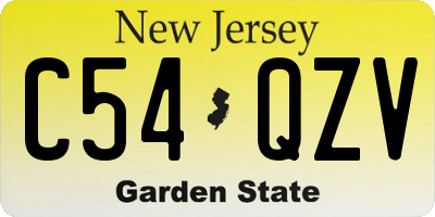 NJ license plate C54QZV