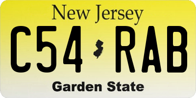 NJ license plate C54RAB