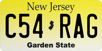 NJ license plate C54RAG