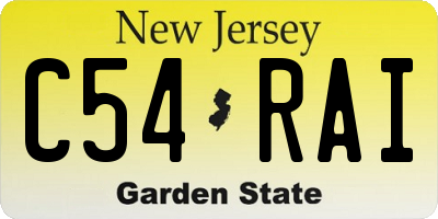 NJ license plate C54RAI