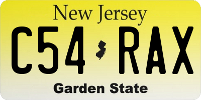 NJ license plate C54RAX
