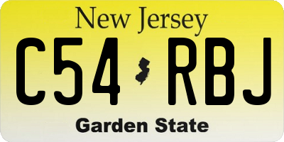 NJ license plate C54RBJ