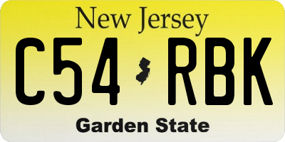 NJ license plate C54RBK