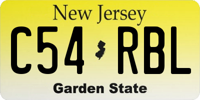 NJ license plate C54RBL