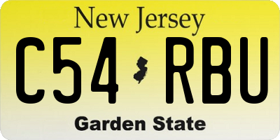 NJ license plate C54RBU