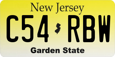 NJ license plate C54RBW