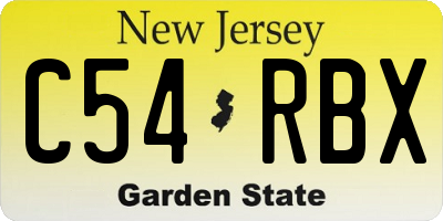 NJ license plate C54RBX