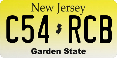 NJ license plate C54RCB