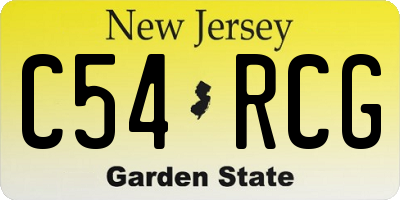 NJ license plate C54RCG