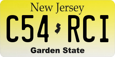 NJ license plate C54RCI