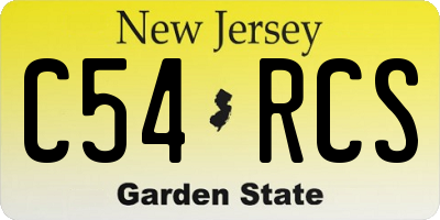 NJ license plate C54RCS