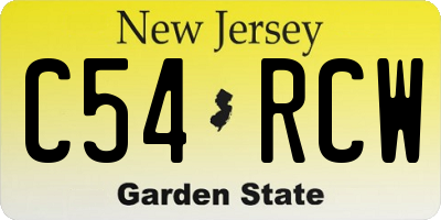 NJ license plate C54RCW