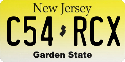 NJ license plate C54RCX