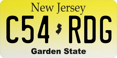 NJ license plate C54RDG