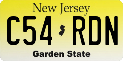 NJ license plate C54RDN