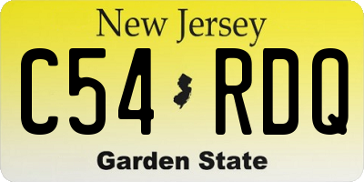 NJ license plate C54RDQ