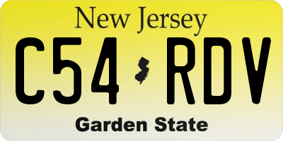 NJ license plate C54RDV