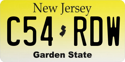 NJ license plate C54RDW