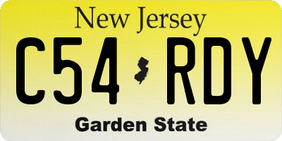 NJ license plate C54RDY