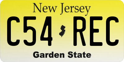 NJ license plate C54REC