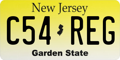 NJ license plate C54REG