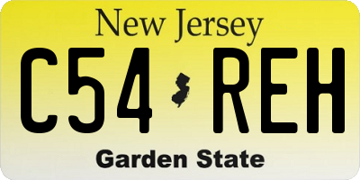 NJ license plate C54REH