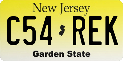 NJ license plate C54REK