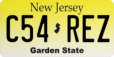 NJ license plate C54REZ