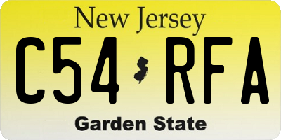 NJ license plate C54RFA
