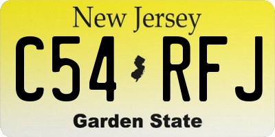 NJ license plate C54RFJ