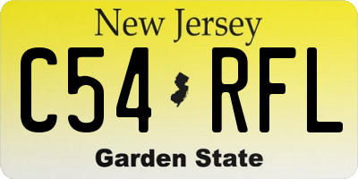 NJ license plate C54RFL