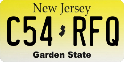 NJ license plate C54RFQ