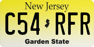 NJ license plate C54RFR